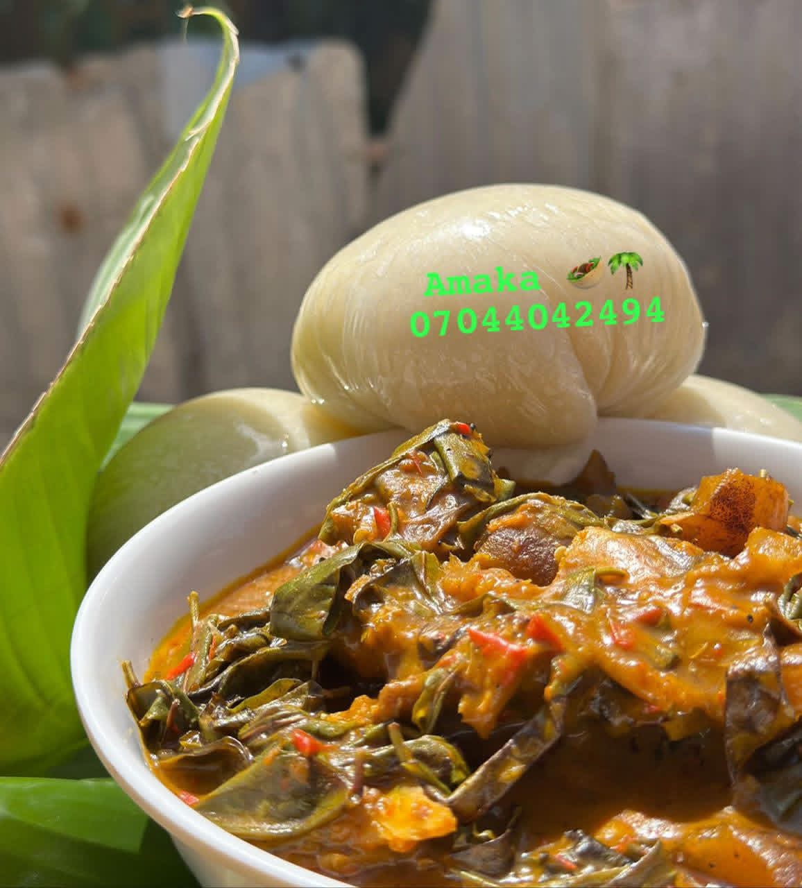 Fufu & Vegetable Soup